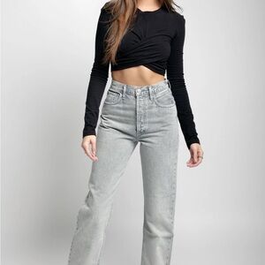Citizens Of Humanity Eva Light Gray High-Rise Straight-Leg Jeans